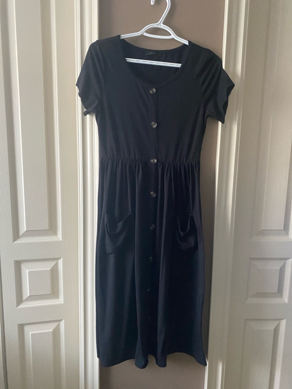 Black Button-Front Women's Dress